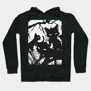 Kittens Shadow Silhouette Anime Style Collection No. 46 Hoodie